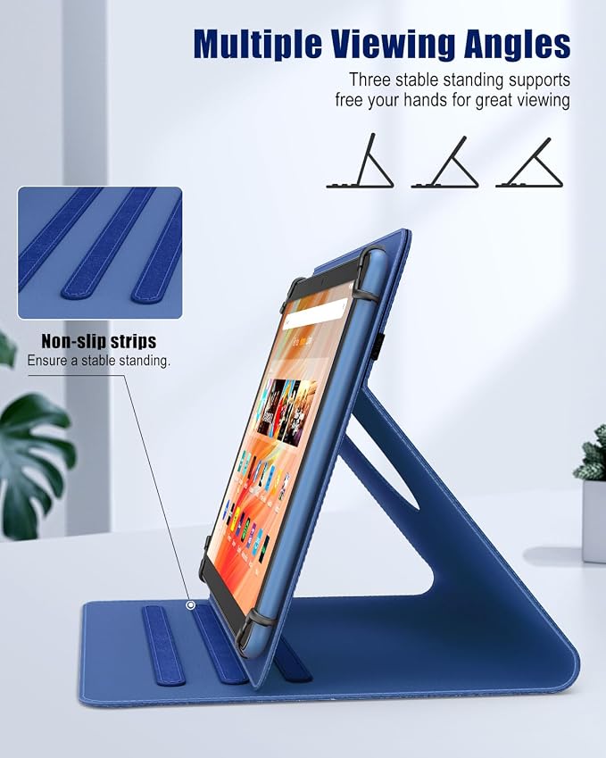 TiMOVO Universal Rotating Case for 11 Inch Tablet Black | 360 Degree Rotating Stand Pen Pocket 9 10 10.1 Inch Android Touchscreen Compatible