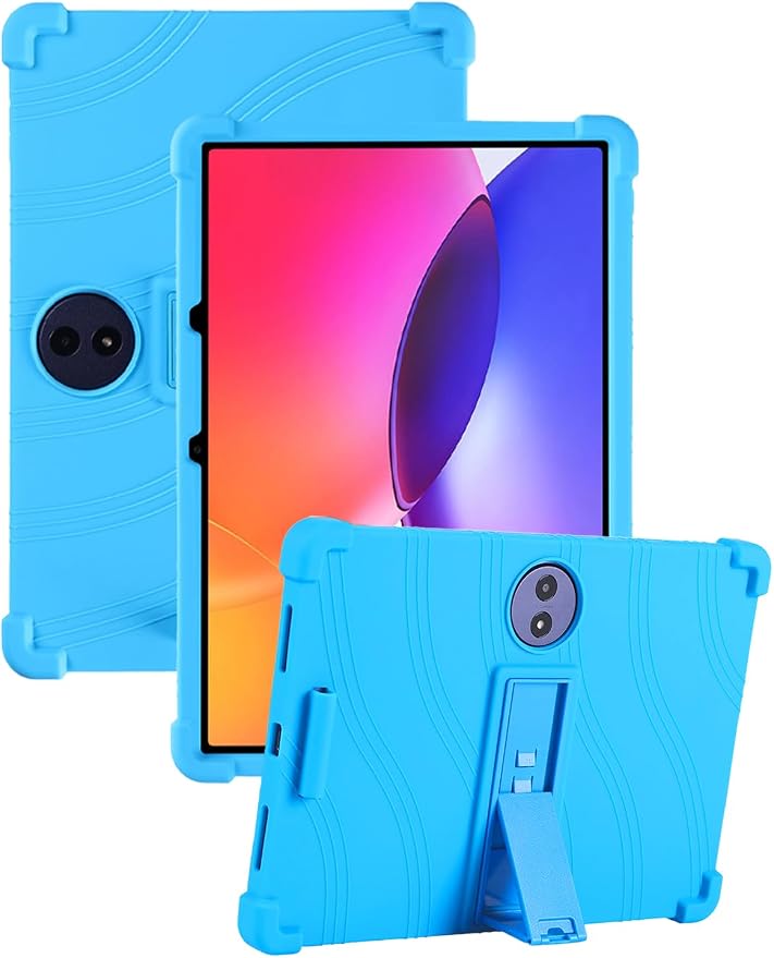 Case for TCL TAB A1 Plus Android Tablet 12.2 Inch (Dark Black) | (Model 9445X) Soft Silicone Kids Friendly Protective Cover with Adjustable Stand Drop-Proof