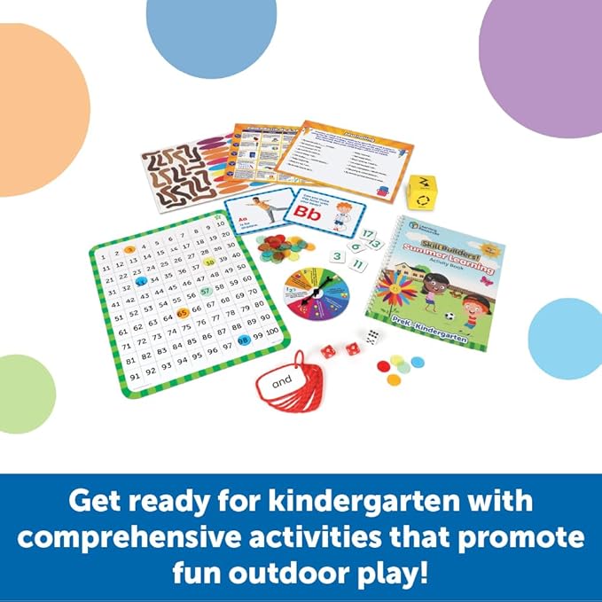 Learning Resources Skill Builders Summer Learning Activity Set PreK to Kindergarten, Ages 4+, Handwriting Practice for Kids, Reading Games, Back to School Supplies,320 Pieces