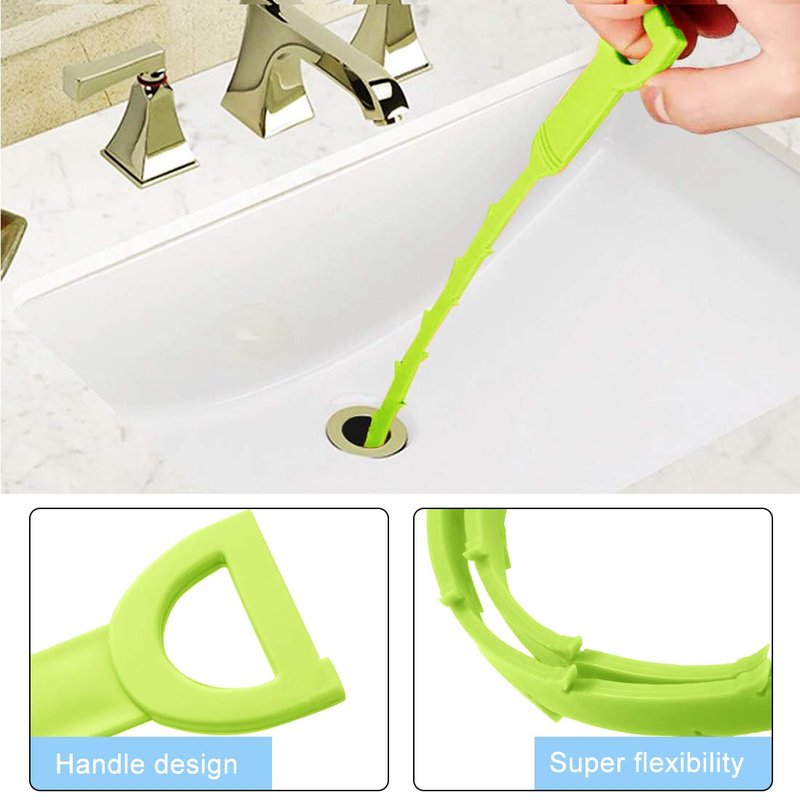 Snake Drain Hair Clog Remover Tool,34 Inch Stainless Steel Claw and 3 Pack 19. 7 Inch Plastic Sink Unclogger Tool, Sink Drain Cleaner for Kitchen, Tub Toilet (3+1)