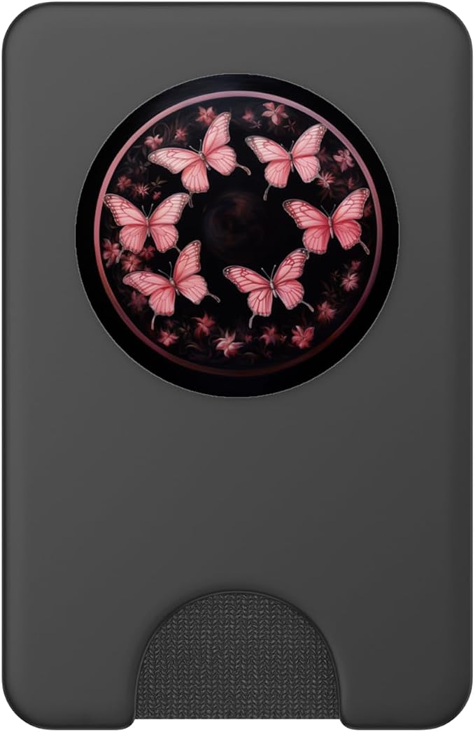 Pink Butterflies Pattern Pink Butterfly PopSockets Adhesive PopGrip