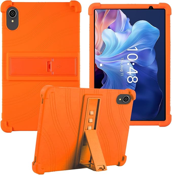 for ApoloSign EP103A 10.1 Tablet CaseBOVUGAC Soft Silicone Case Adjustable Stand Shockproof Kids Friendly (Black)
