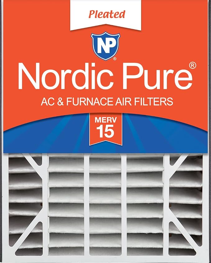 Nordic Pure 20x25x5 Air Bear Replacement 266649-102 MERV 15 Air Filter 1 Pack