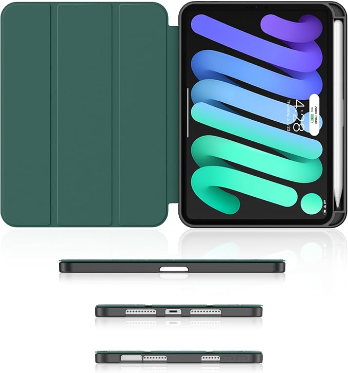 Soke Case for iPad mini (A17 Pro) 7th/ 6th Generation (Book Wine) | Built-in Apple Pencil Slot fit iPad Mini 2024 and 2021 8.3 inch Auto Sleep/Wake