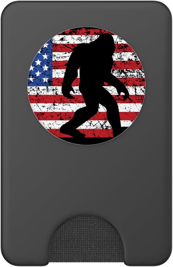 American Flag Bigfoot Black PopSockets Stand for Smartphones and Tablets PopSockets Adhesive PopGrip