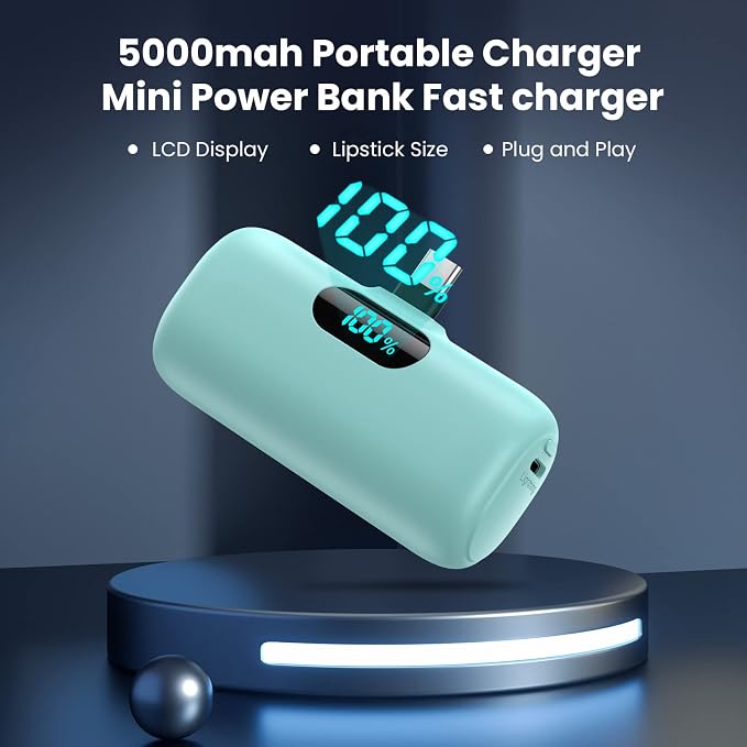 [2 Pack]Small Portable Charger for iPhone 17/16/15 Series5000mAh 3A PD USB C Power Bank Mini Travel Essentials Battery Pack for iPhone 17/17 Pro/16/16 Plus/16 Pro/15 Pro MaxSamsungAndroid/LG etc