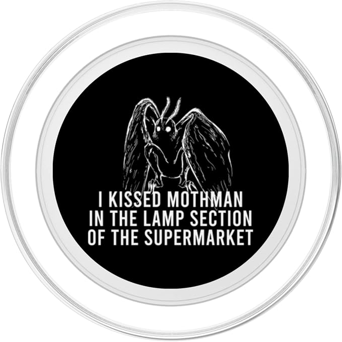 Mothman Cryptid I Kissed Mothman In The Lamp Section PopSockets Adhesive PopGrip