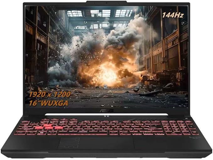 ASUS TUF Gaming A16 Laptop, 16”FHD + 144Hz Gaming Laptop, AMD Ryzen 7-7445HS, NVIDIA GeForce RTX 4050, 16 GB DDR5, 1 TB SSD, BK, Gray, Windows 11 Home, TWE Laptop Foldable Stand