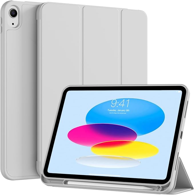 Case for iPad A16 11th/10th Generation 11 Inch/10.9 Inch Black | a16 ipad case with Pencil Holder Slim Trifold Stand Smart Cover and Soft TPU Back Auto Wake/Sleep 2022/2025