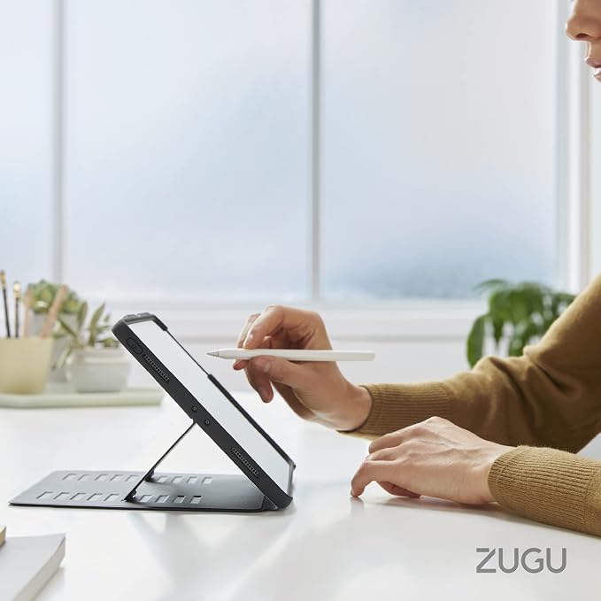 ZUGU Case for iPad Air 13 inch (M2/M3/M4) iPad Pro 12.9 Gen 3/4 [Aqua] | Ultra Slim Protective Cover Apple Pencil Holder w/Charging Convenient 10-Angle Magnetic Stand Auto Sleep/Wake Function