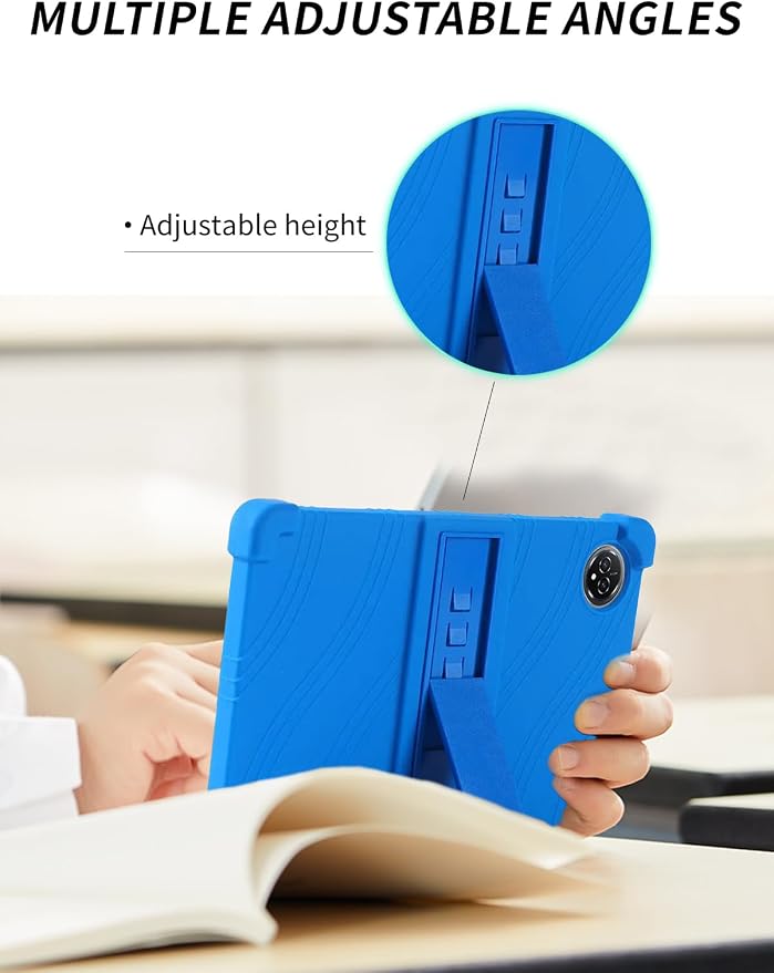 Case for Raemond K80 Tablet 10 Inch Android 15WUNIAK Hollow Back DesignHeat Dissipation Shockproof Lightweight Adjustable Kickstand Silicone Shell&ampKids Friendly Soft CaseBlack