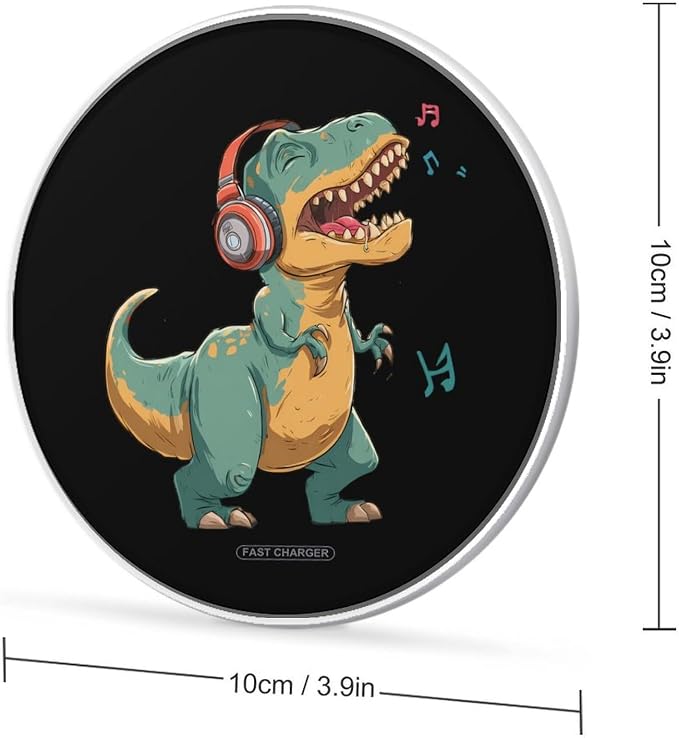 Dinosaur Music Notes Wireless Charger Portable Charging Pad | LightweightAll Smartphone