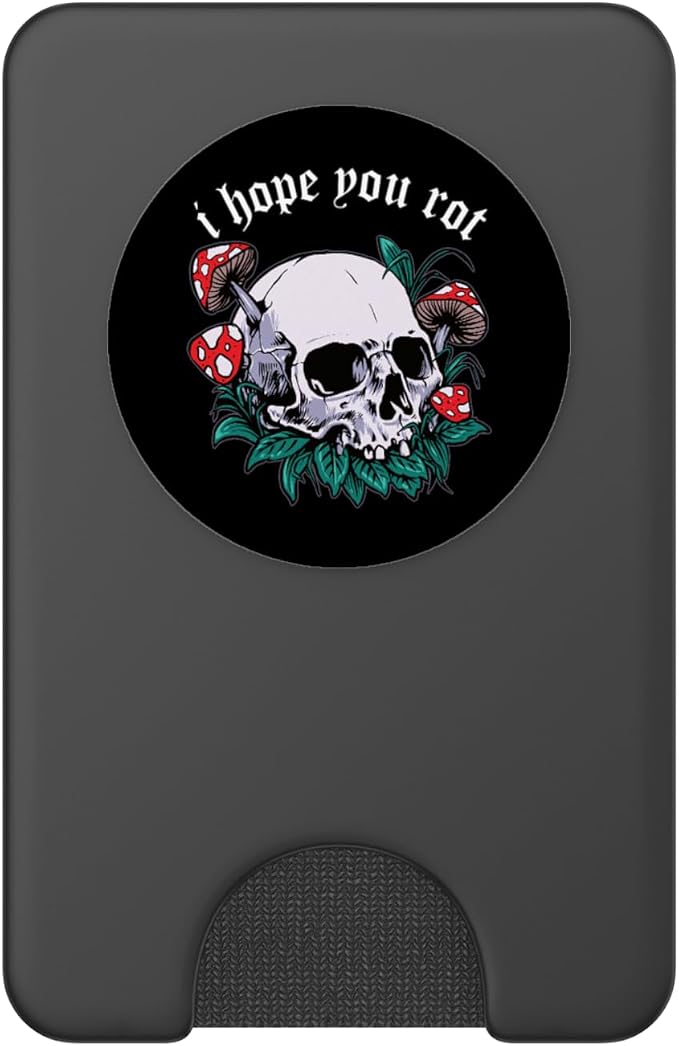 Skull Mushrooms Edgy Alternative Aesthetic E-Girl Goth Witch PopSockets Adhesive PopGrip