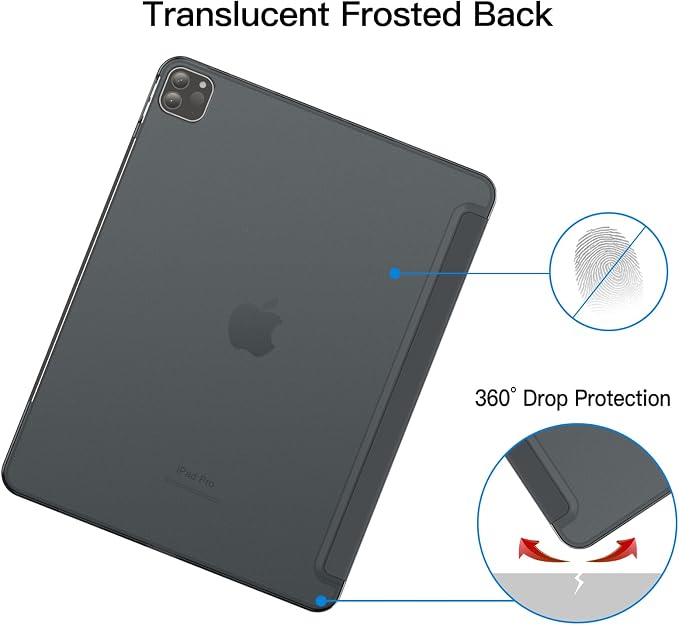 JETech Case for iPad Pro 12.9-Inch (2020/2018 Model 4th/3rd Generation) Compatible with Pencil Cover Auto Wake/Sleep (Black)