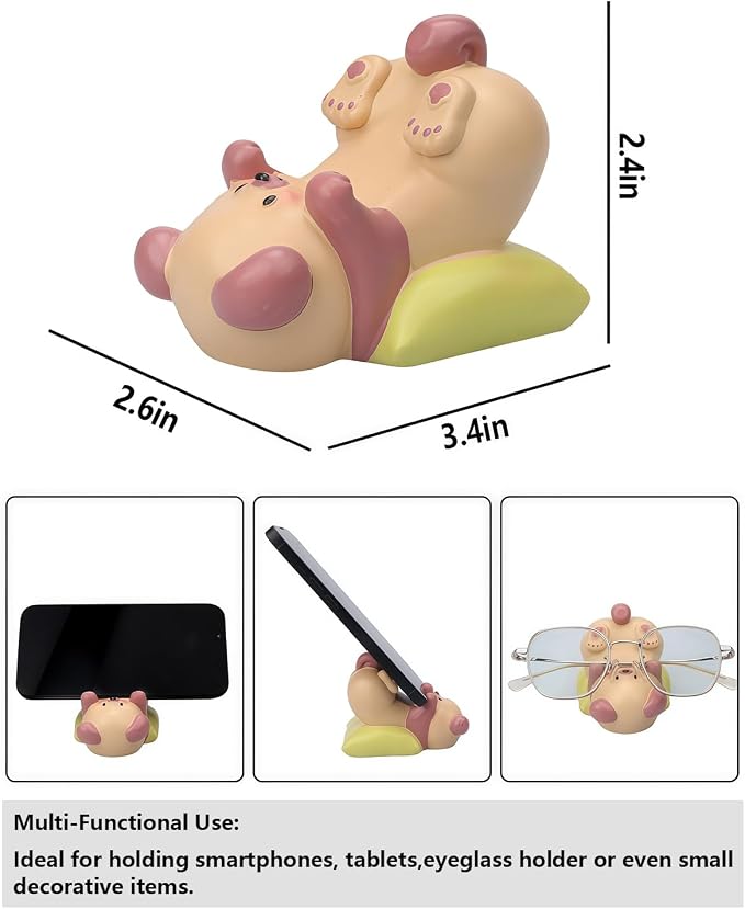 Cute Dog Phone Stand Multi-Purpose Resin Phone Holder Desk Decor for Home Office Bedroom