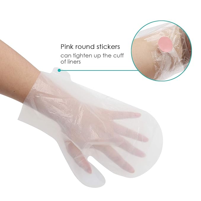 Segbeauty 200pcs Larger & Thicker Paraffin Hand Liners, Paraffin Wax for Hands, Moisturizing Glove Hand Cover Plastic Pedicure Bags SPA Mitt for Paraffin Wax Machine Thermal Hot Wax thera-py