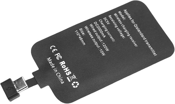 Jiawu Wireless Charging Receiver Adapter 120W Wired 10W Wireless Fast Charging USB C Receiver Module with Ultra Thin 0.04 Inch Design for