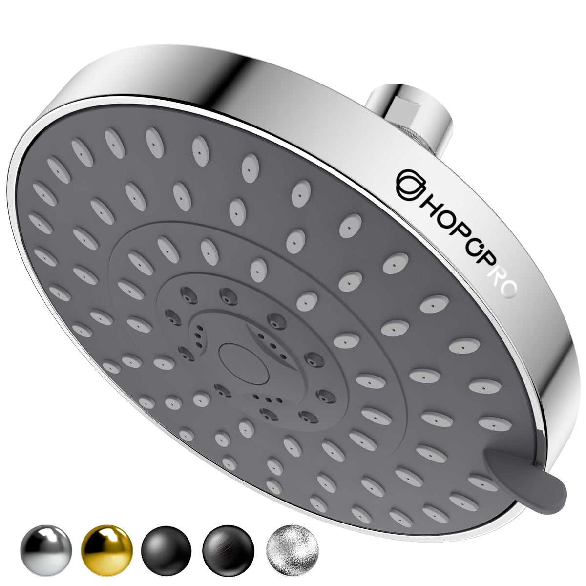 HOPOPRO 5-Mode High Pressure Shower Head - The Washington Post, NBC News, Today TV Show Recommended - High Flow Fixed Showerheads (6 Inch Chrome)