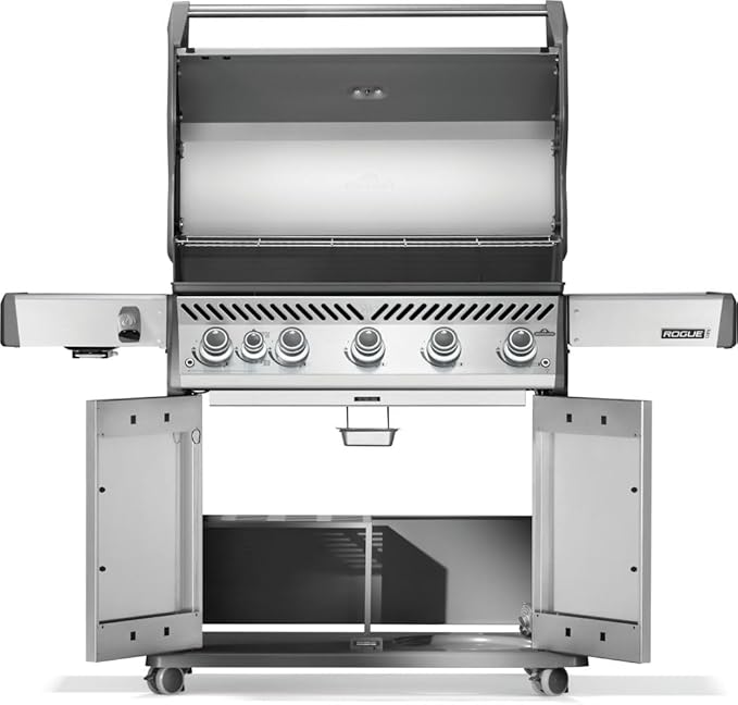 Napoleon Rogue PRO 625 Propane Gas Grill with Infrared Side Burner, Stainless Steel, Durable 6-Burner Gas BBQ