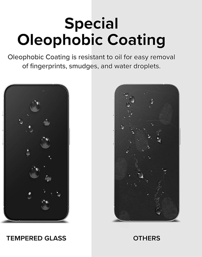 Ringke Full Cover Glass [Super Easy to Install] Compatible with iPhone 15 Screen Protector Case Friendly Shatterproof Premium 9H Hardness Tempered Glass with Installation Tool