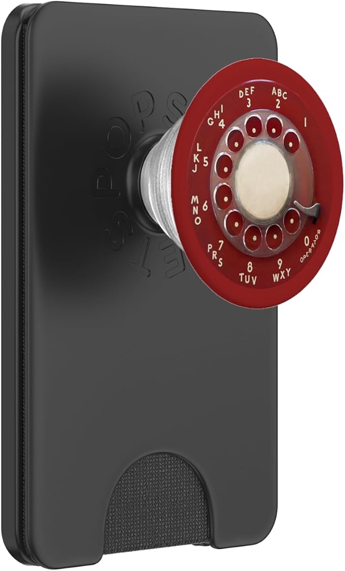 Red Rotary Phone Dial Retro Mid Century Vintage Dial PopSockets Adhesive PopGrip