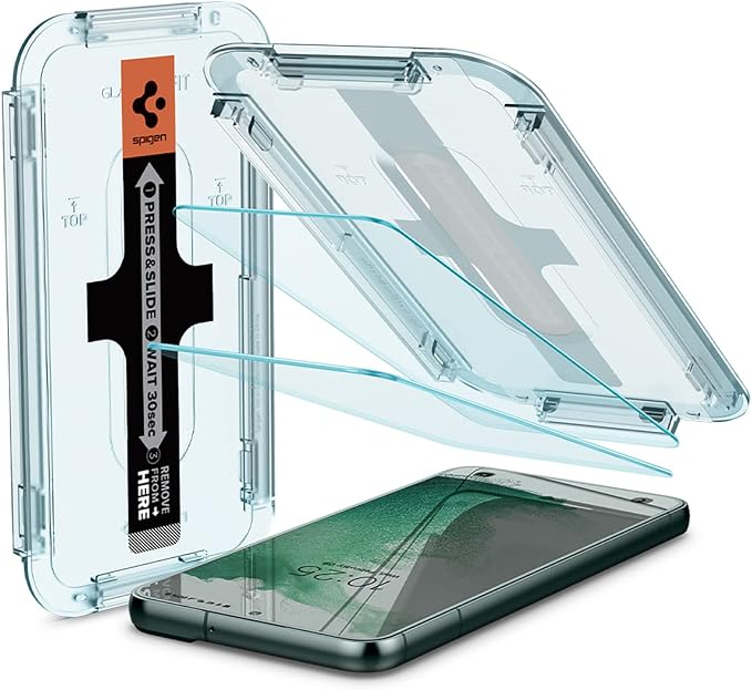Spigen GlasTR EZ FIT Tempered Glass Screen Protector for Galaxy S22 Plus | 9H Hardness Tempered Glass Easy Installation Kit Case-Friendly Crystal Clear Touch Responsive Oleophobic Coating