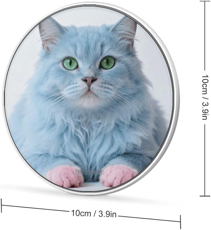 Blue Mist Spirit Wireless Charger Fast Charging Pad | Anti-Slip Qi Certified Wireless Charging Pad for All Phones with Wireless Charging Function for Home Office Travel