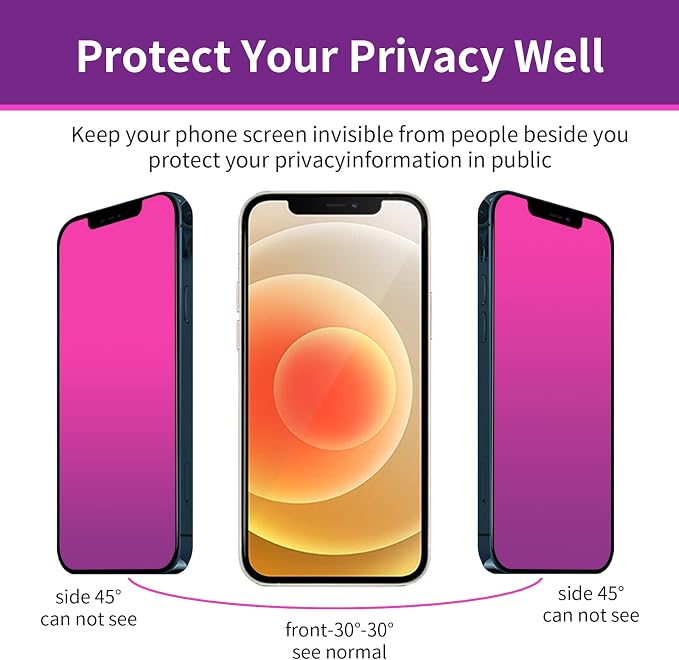 Gradient for iPhone 17 Pro Max Privacy Screen Protector[Auto-Installation] | 2 pack for iPhone17ProMax 6.9inch Tempered Glass Anti Spy Anti Blue Light Eye Protection HD Clear Anti-Scratch No Bubble