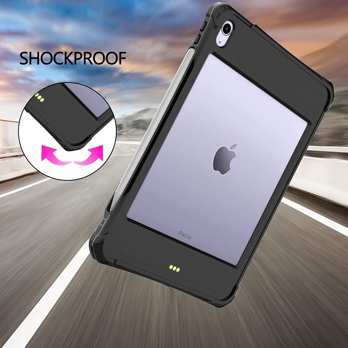 10.2 Waterproof Case Compatible with iPad 9th 8th 7th Generation 2021/2020/2019 Built-in Screen Protector with Strap Stand Pencil Holder Full Body Heavy Duty Protective Shockproof