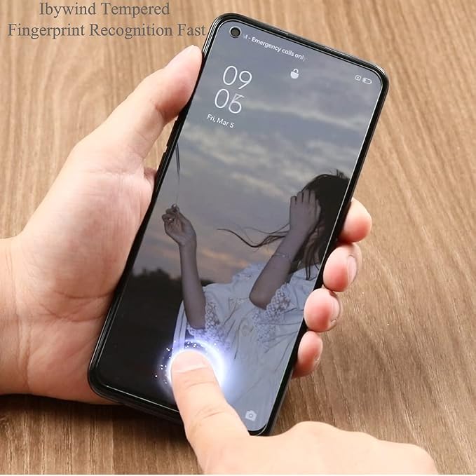 Ibywind for Oppo Reno 5/Find X3 Lite 5G Screen Protector2 Pack9H Hardness Tempered Glass and 1Pc Backing Carbon Fiber Film with Alignment FrameFull CoverageBubble FreeFingerprint UnlockScratch