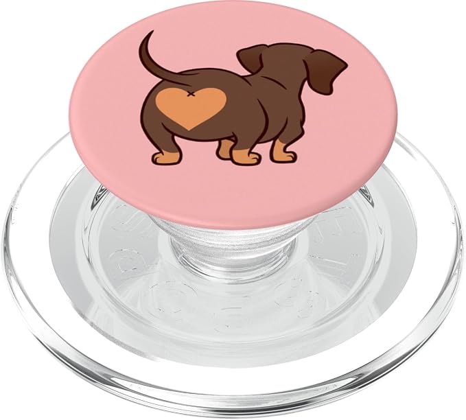 Dachshund Butt Heart Weiner Dog Mom Gift Pink for Girls PopSockets Adhesive PopGrip
