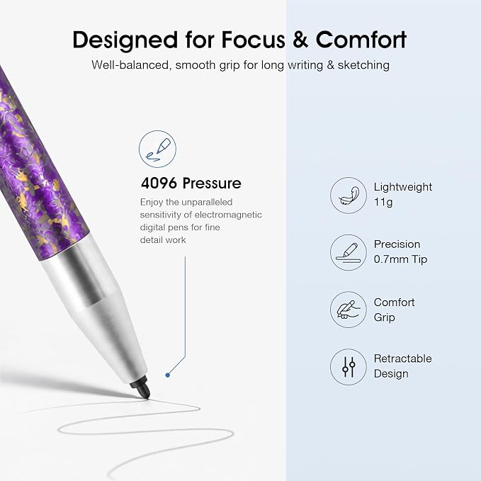 Titanium Magnetic EMR Stylus for E-Ink Devices Retractable Magnetic Digital Pen with Precision Fine Tip Lightweight Writing Pen Compatible with Remarkable 2 Kindle Scribe BOOX SupernoteBlue