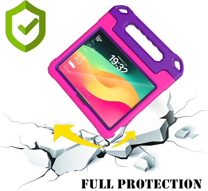 Kids Case for New iPad (A16) 11th Generation 11 inch 2025 iPad 10th Generation 10.9 2022 - Shockproof Handle Bumper Stand Cover with Built-in Screen Protector &amp Pencil Holder Tablet Case (Black)