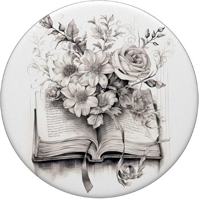 Books and Flowers Reading Book Lover Floral PopSockets Standard PopGrip