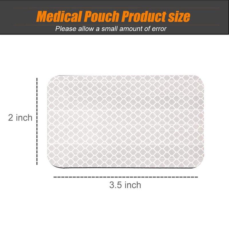 R.SASR 6 Pack Extra Reflective Patch Hook Fastener for Safety (White)