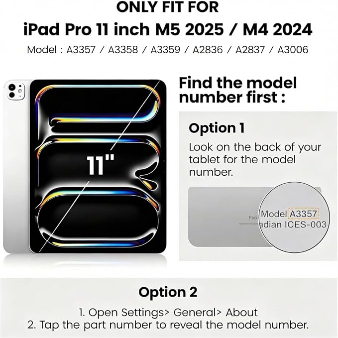 for iPad Pro 11 inch Protective Case M5 2025/M4 2024: Heavy Duty Shockproof Case with Pencil Holder - 360°Rotating Handle/Stand - Screen Protector - Shoulder Strap Black/Sky Blue