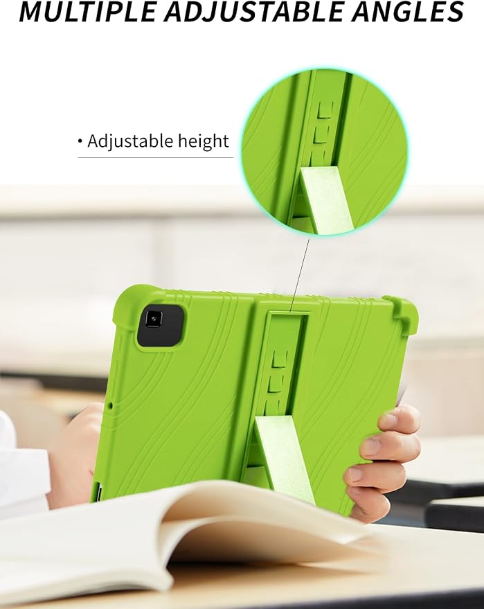 Case for YLEEBG TAB10 10 inch Android 14 TabletsWUNIAK Hollow Back DesignHeat Dissipation Shockproof Lightweight Adjustable Kickstand Silicone Shell&ampKids Friendly Soft CaseBlack