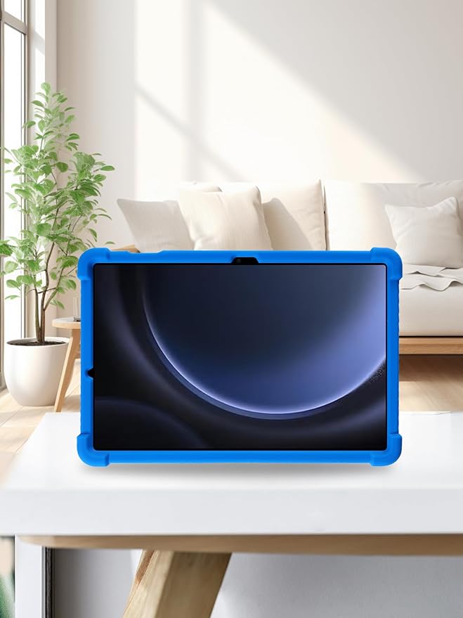 for Samsung Galaxy Tab S10 FE 11 Inch Tablets CaseBOVUGAC Soft Silicone Adjustable Stand Shockproof Kids Friendly for 10 Inch Tablets(Black)