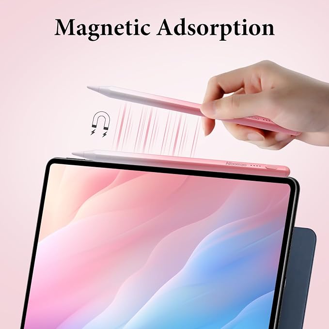 Stylus Pen for iPad 2018-2026 Palm Rejection &amp Tilt Sensitivity Magnetic Attachment4 LED Indicators Compatible with iPad Pro M4/M3/M2 iPad Air M2 iPad 10th Gen iPad mini 6 Black