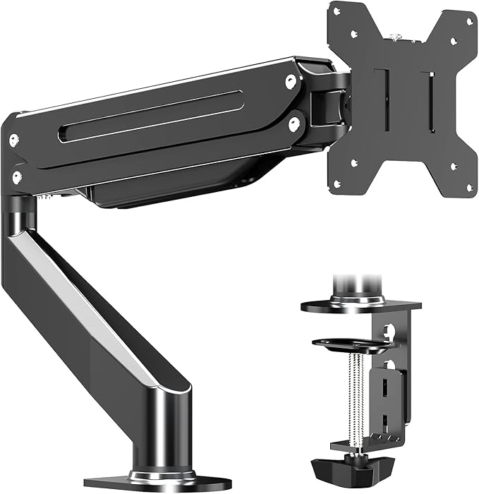 Suptek Monitor Mount Gas Spring Monitor Arm Desk Mount Fully Adjustable Fits 17 20 22 23 24 26 27 32 35 inch Monitors Weight Capacity up to 24.25 lbs
