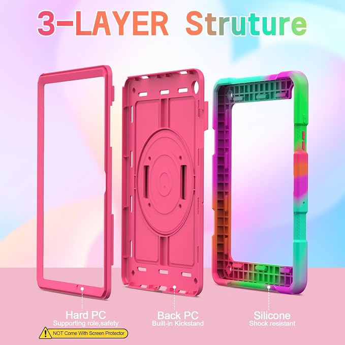 Case for Samsung Galaxy A11+ Plus/ A9 Plus 11 inch 2026/2023 with 360° Swivel Handle Strap Cover with Lanyard Black