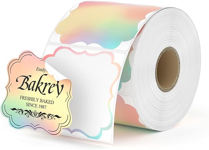Rainbow Thermal Label Stickers+Shipping Label Holder