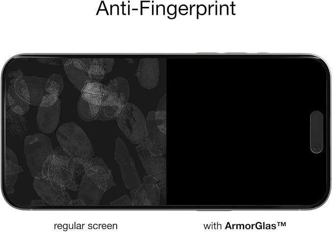 ArmorGlas – Tempered Glass Screen Protector for iPhone 15 Pro - Anti-Glare Anti-Reflection Anti-Shatter Scratch &amp Fingerprint Resistant Bubble-Free Easy Install