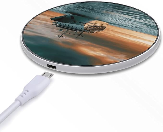 Cruise Ship Wireless Charger Fast Charging Pad | Anti-Slip Qi Certified Wireless Charging Pad for All Phones with Wireless Charging Function for Home Office Travel