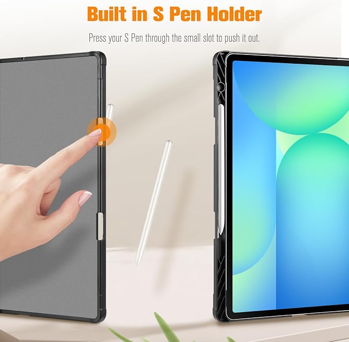 Fintie Portfolio Case for Samsung Galaxy Tab S10 FE Plus 13.1'' 2025 Black | Model (SM-X620/X626) Multiple Angles Business Cover with Pocket Built-in S Pen Holder