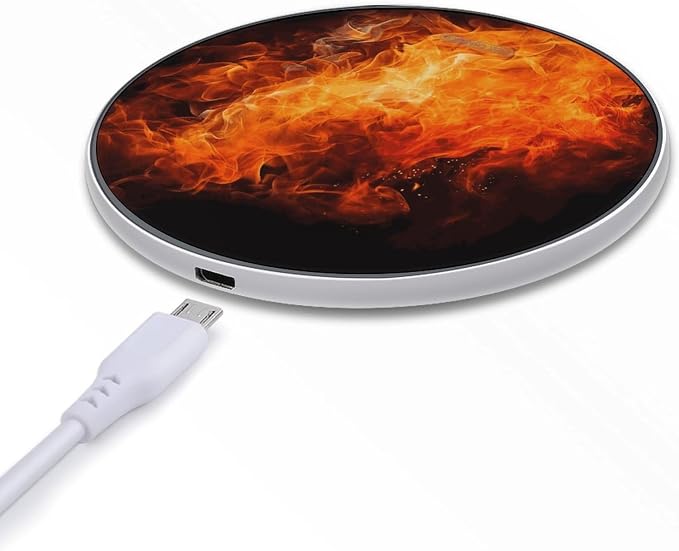 Roaring Flame Wireless Charger 10W Portable Fast Wireless Charging Pad Compatible with Phone Slim Charging Station Lightweight Charger Mat Charging Block for Travel Home Office