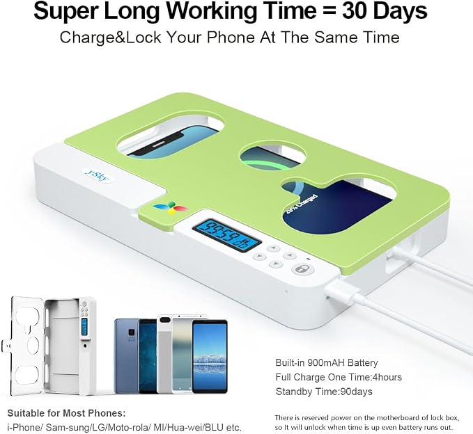 ySky Phone Lock Box with TimerPhone Access Blocker Device for Cell Phones Limits Smartphone Access Reduces Screen Time &amp Improves FocusTimed Jail Locker to Help KidsStudents Adults Focus Bac