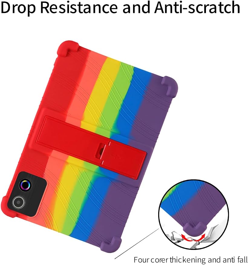 for Jeazans Jzpad-A10Pro Tablet 10 Inch Android Tablets CaseBOVUGAC Soft Silicone Adjustable Stand Shockproof Kids Friendly for Jeazans A10Pro Tablets(Black)