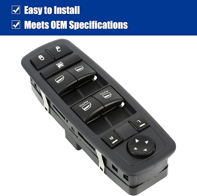 Driver Side Power Master Control Window Switch Replacement for 2009-2012 Dodge Ram 1500 2500 3500, OE Replace 4602863AD 4602863AB 4602863AC 901-473