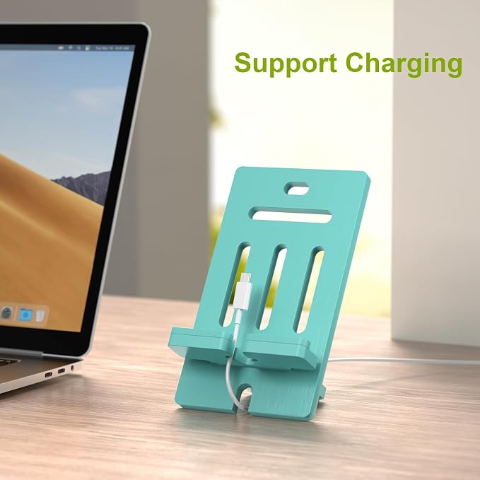 Pezin &amp Hulin Cell Phone Tablet Stand Bamboo Wooden Smartphone Desktop Dock Holder Compatible with Pad Tablet Mini E-Reader (Brown)